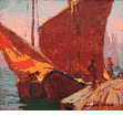 Drying Sails (Chioggia, Italy)<br><small>Edgar Alwin Payne
