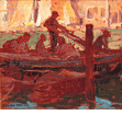 Drying the Nets (Chioggia, Italy)<br><small>Edgar Alwin Payne