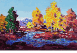 Fall Trees by Stream<br><small>Conrad Buff