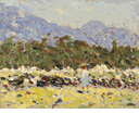 Figure in Landscape with Purple Mountain <br><small> (ERS76) </small>
