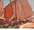 Fishing Boats in Port (Chioggia, Italy)<br><small>Edgar Payne