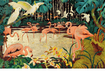 Flamingos and Cockatoos <br><small> Jessie Arms Botke