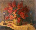 Floral Still Life with Candlesticks <br><small>Alice Chittenden