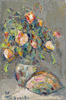 Floral Still Life with Shell and Gray Background<br><small>Wladimir de Terlikowski