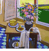Flower Still Life in Front of Window <br><SMALL>Robert Frame