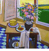Flower Still Life in Front of Window <br><SMALL>Robert Frame