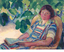 Girl Reading <br><small>Mabel Alvarez