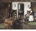 Girl Sweeping<br><small>John Hubbard Rich