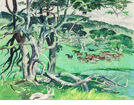 Hawaiian Landscape with Horses<br><small>Millard Sheets