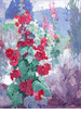 Hollyhocks from Artist's Terrace<br><small>Hanson Puthuff