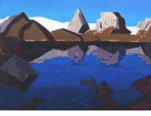 Lake and Jagged Mountains<br><SMALL>(CB820)</SMALL></font>
