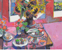 Pink Still Life with Sunflowers<br><SMALL>Robert Frame