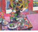 Pink Still Life with Sunflowers<br><SMALL>Robert Frame