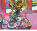 Pink Still Life with Sunflowers<br><SMALL>Robert Frame