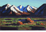 Snowy Mountains and Landscape<br><small>Conrad Buff