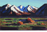 Snowy Mountains and Landscape<br><small>Conrad Buff