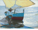 Spanish Fishing Boat with Fisherman<br><small>Arthur Grover Rider