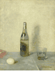 Still Life with Bottle, Egg and Glass <br> <small> Feodor Zakharov