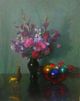 Still Life with Flowers, Ornaments, and Rooster<br><small>Feodor Zakharov</font>