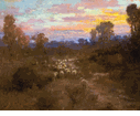 Sunset Landscape with Sheep<br><small>John Bond Francisco