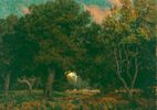 Sunset Through the Trees<br><small>Granville Redmond