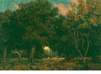Sunset Through the Trees<br><small>Granville Redmond
