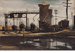 Train Yard, Los Angeles  <SMALL> <br> Emil Kosa, Jr.