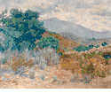 Viejos Mountain from Alpine<br><small>Charles Arthur Fries