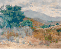 Viejos Mountain from Alpine<br><small>Charles Arthur Fries