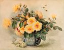 Yellow Roses with Bees<br><Paul de Longpre
