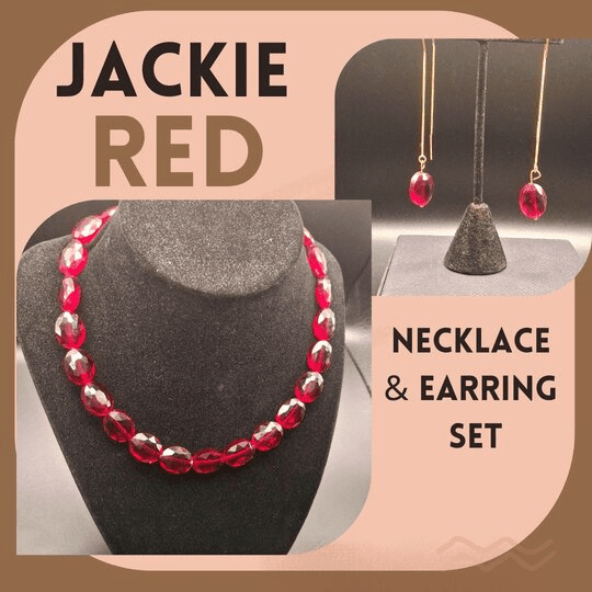 Jackie Red Necklace and Earring set