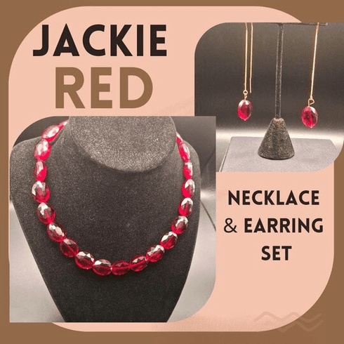 Jackie Red Necklace and Earring set