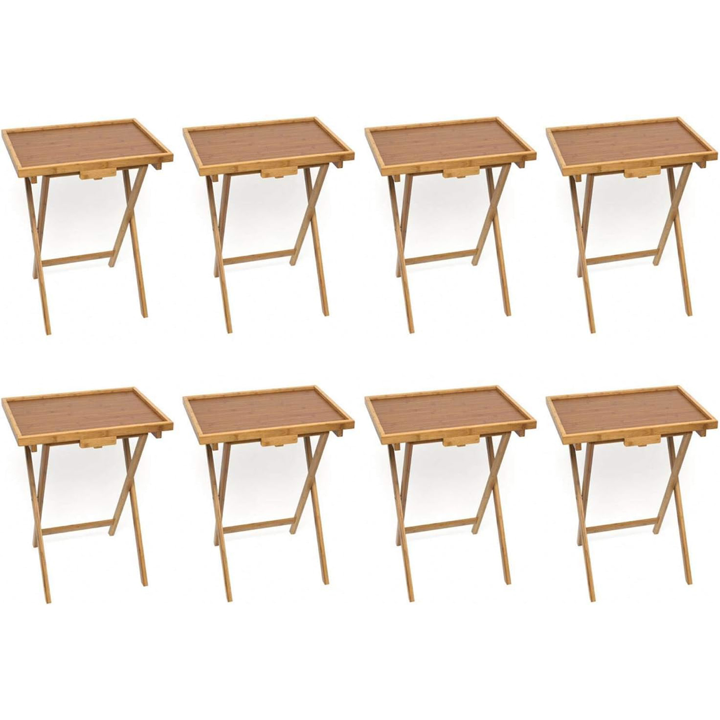 Bamboo TV Trays Set of 8 by Lipper Snack Tables/TV Trays
