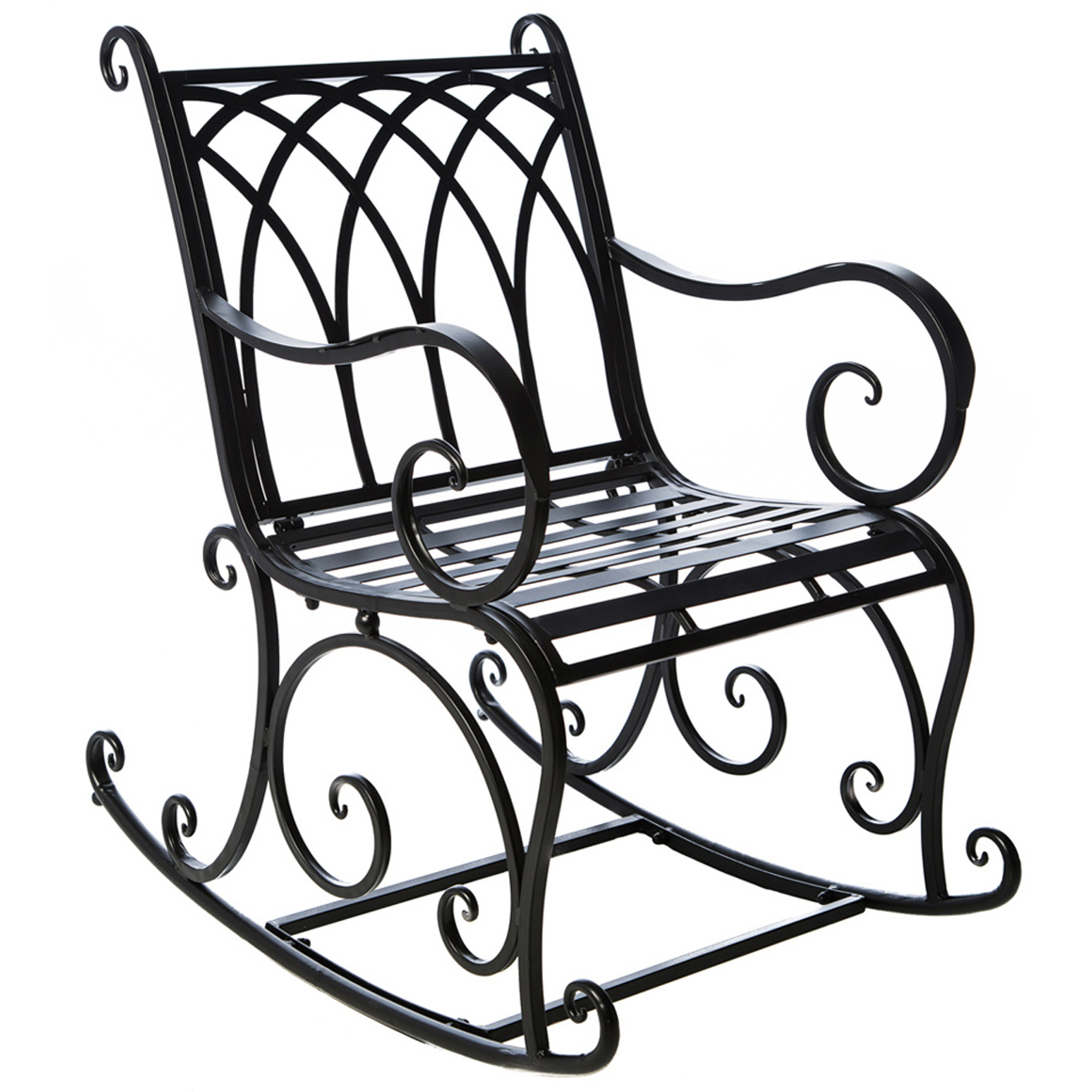 Black Patio Rocking Chair Outdoor Furniture