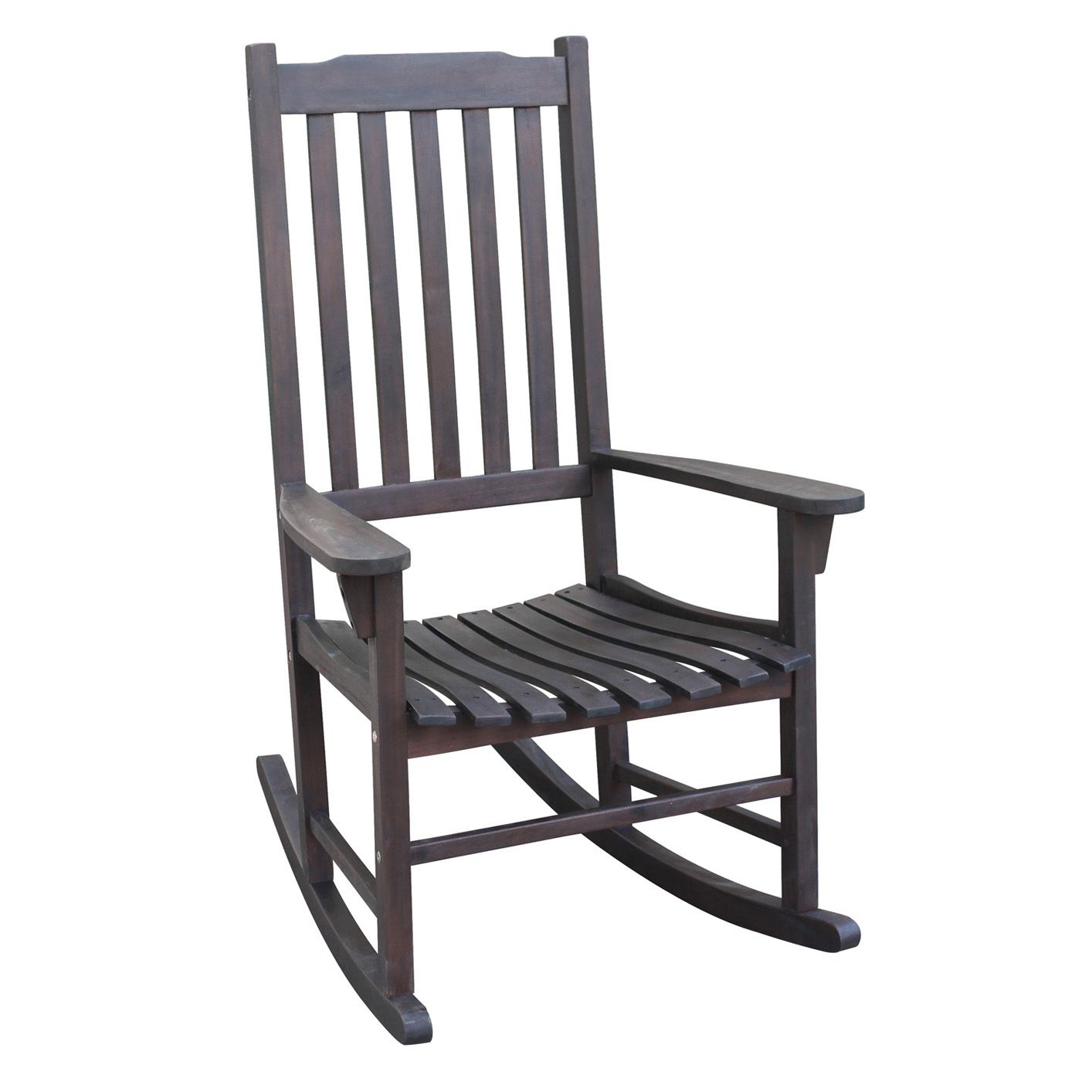 Dark Brown Acacia Wood Outdoor Rocking Chair Outdoor Furniture