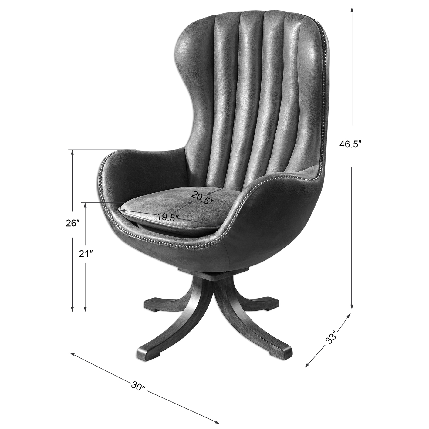 Garrett MidCentury Swivel Chair by Uttermost Uttermost