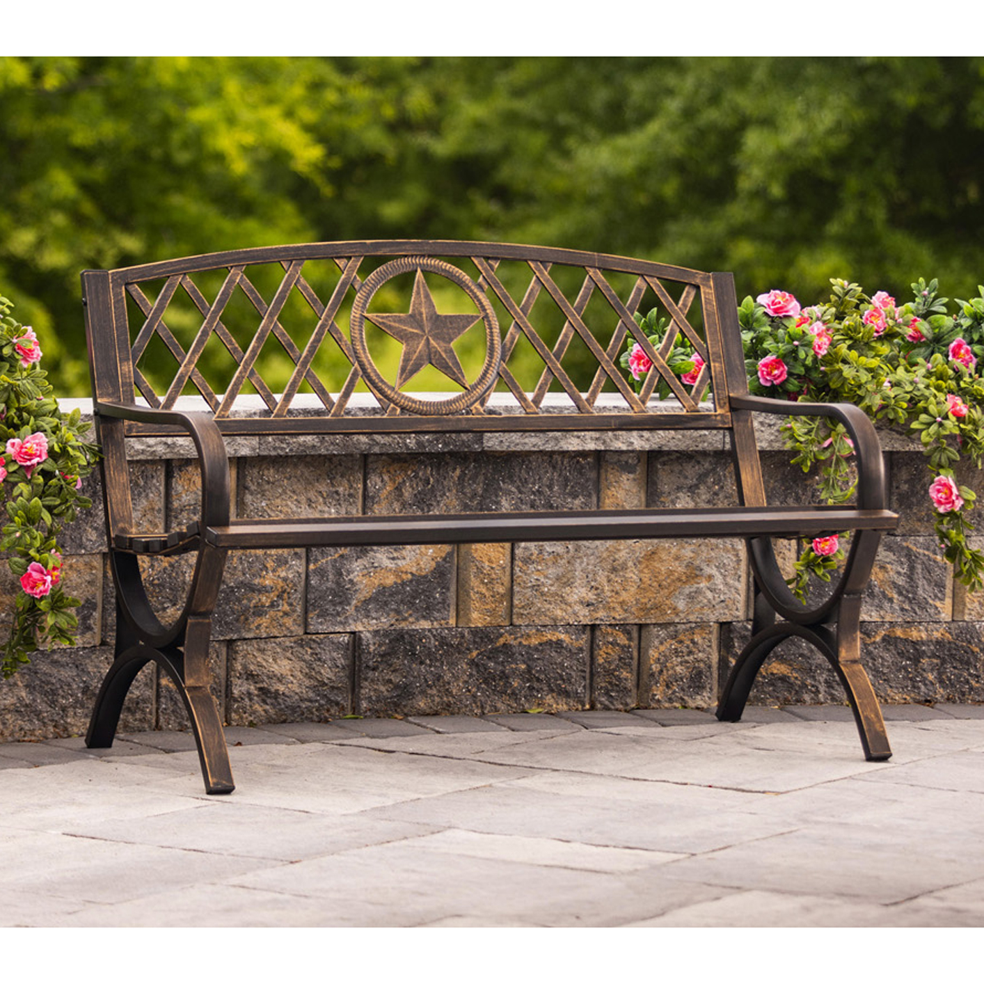 Lone Star Metal Garden Bench Outdoor Furniture