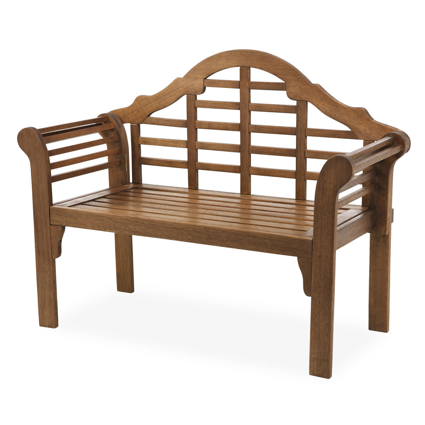 Lutyens Eucalyptus Wood Garden Bench, Natural Outdoor Furniture