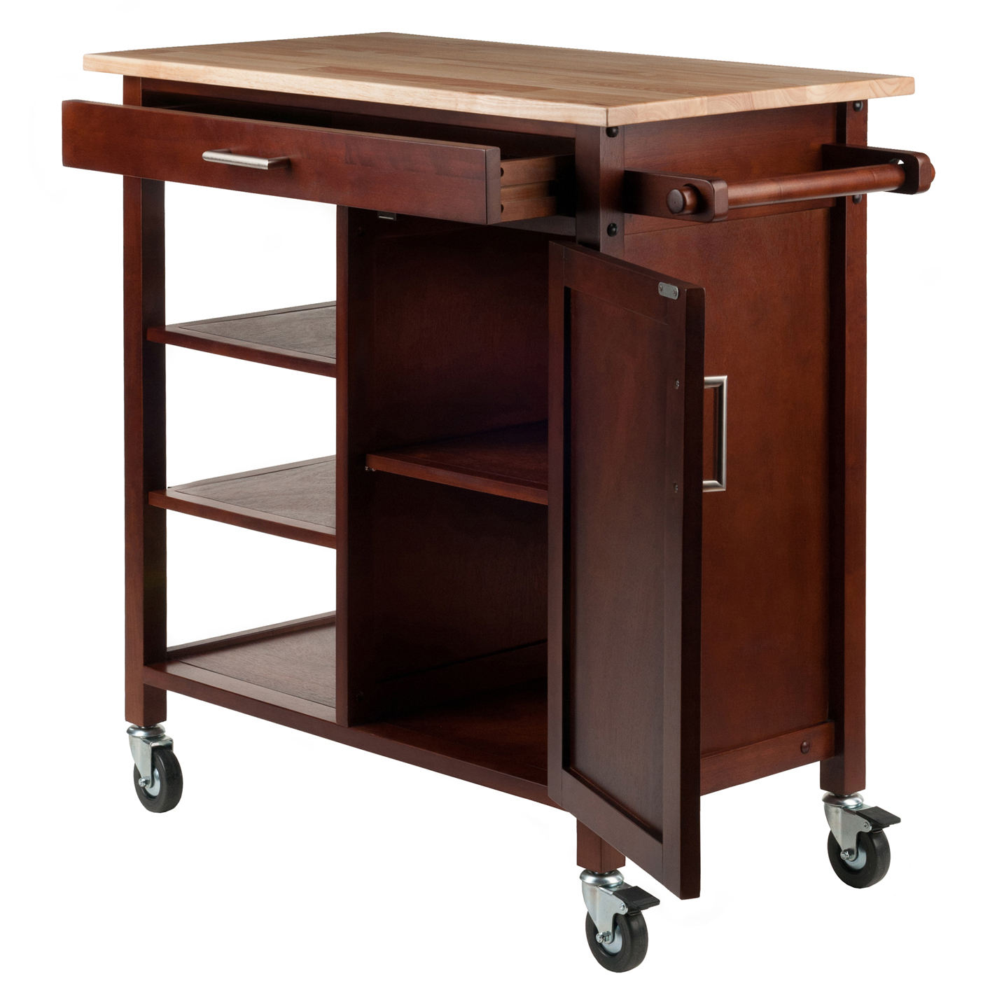 Marissa Walnut Kitchen Cart by Winsome Winsome