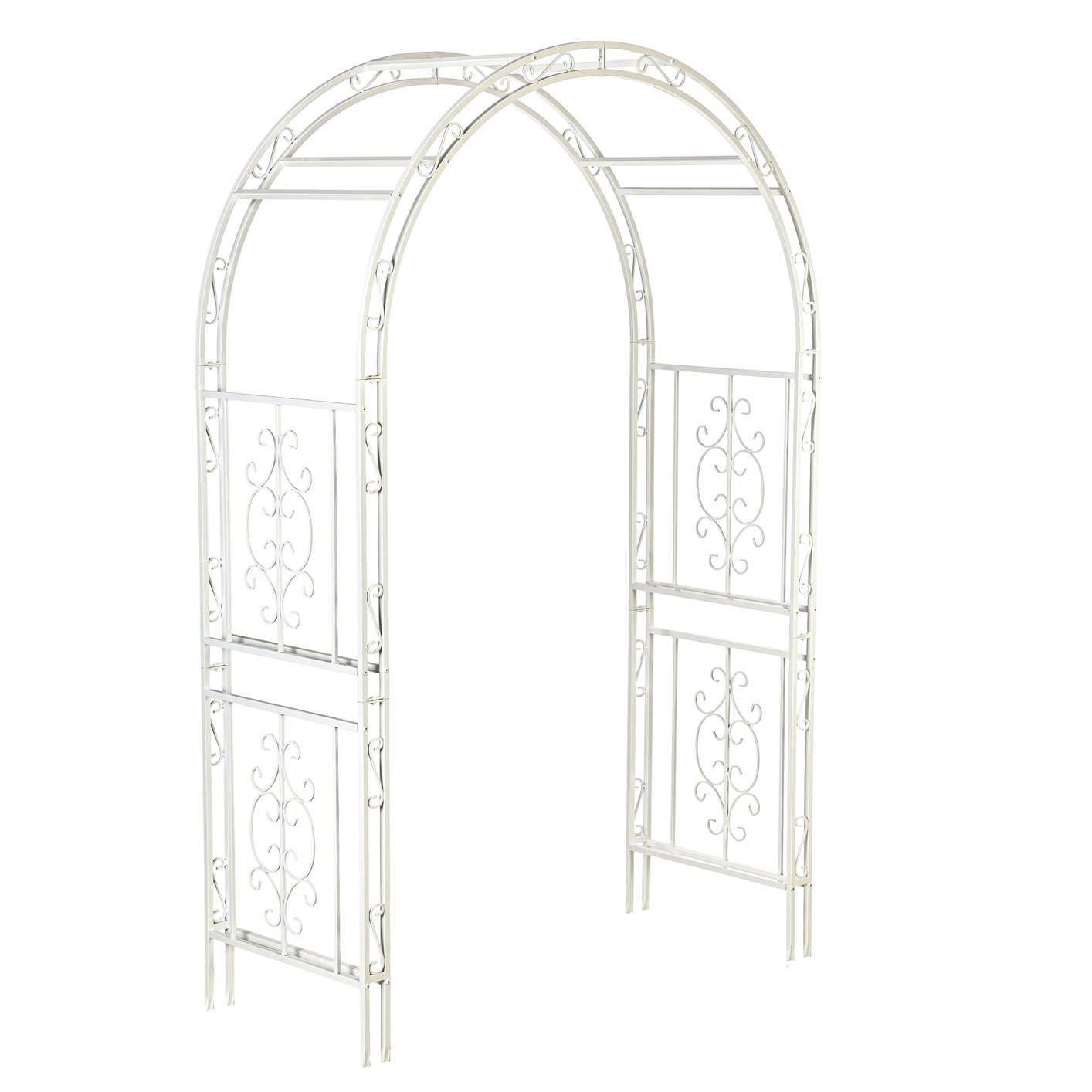 Montebello Iron Garden Arbor, White Arbors & Trellises