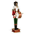 Nutcracker Playing Drum w/Moving Hands and LED Lights, 52"H