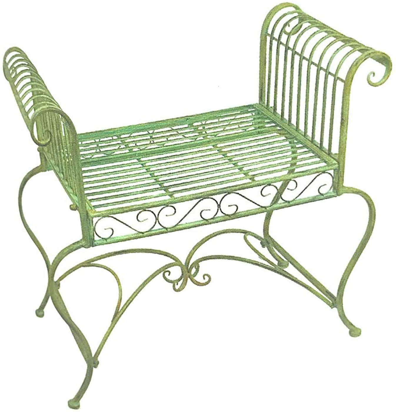 Wrought Iron Garden Bench/Plant Stand 30"W by Upper Deck Outdoor