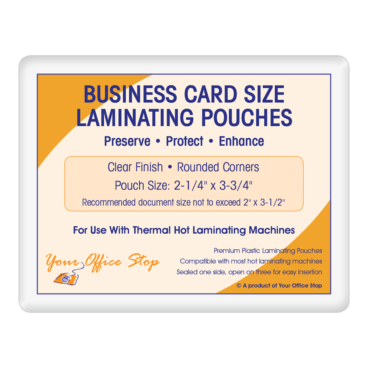 5 MIL Business Card Laminating Pouches (2-1/4" x 3-3/4")
