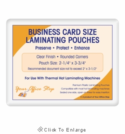 business card laminating sleeves XFasten Self Seal Pouches Size 4-Inch x 3-Inch 100-Pack, 10 Mil Business Card Laminating Pouches Non-Yellowing Self Sealing These innovative pouches provide instant and permanent lamination without the need for heat or special equipment TruLam Laminating Pouches - Business