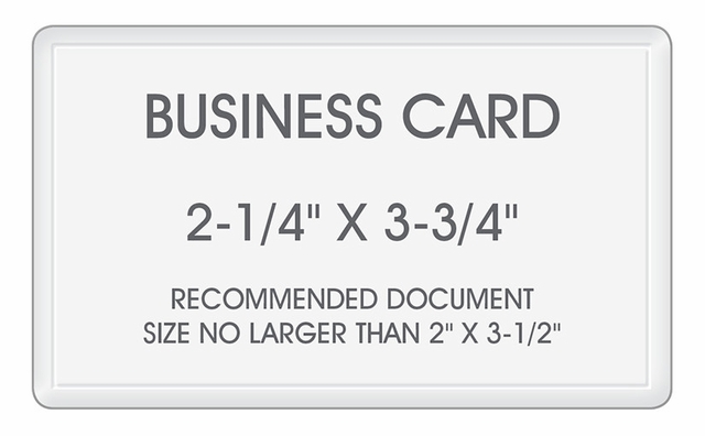 Business Card Laminating Pouches - Size: 2-1/4" x 3-3/4"