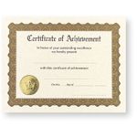 Gold Foil Certificate of Achievement with Embossed Gold Seal