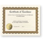 Gold Foil Certificate of Excellence with Embossed Gold Seal