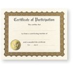 Gold Foil Certificate of Participation with Embossed Gold Seal