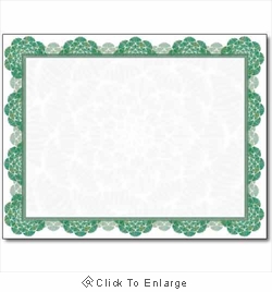 Green Medallion Certificate Paper  Elegant Printable Award Certificates (8.5" x 11")