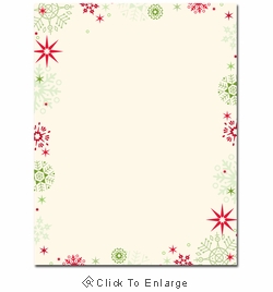Red & Green Flakes Christmas Holiday Printer Paper